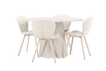 Rund matgrupp Venture Home Beige Beige 4st - Huonekalut - Pöytä & ruokailuryhmä - Ruokailuryhmä