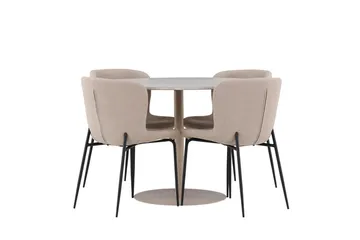 Rund matgrupp Venture Home Beige Beige 4st - Huonekalut - Pöytä & ruokailuryhmä - Ruokailuryhmä