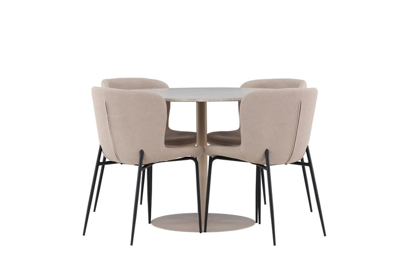 Rund matgrupp Venture Home Beige Beige 4st - Huonekalut - Pöytä & ruokailuryhmä - Ruokailuryhmä