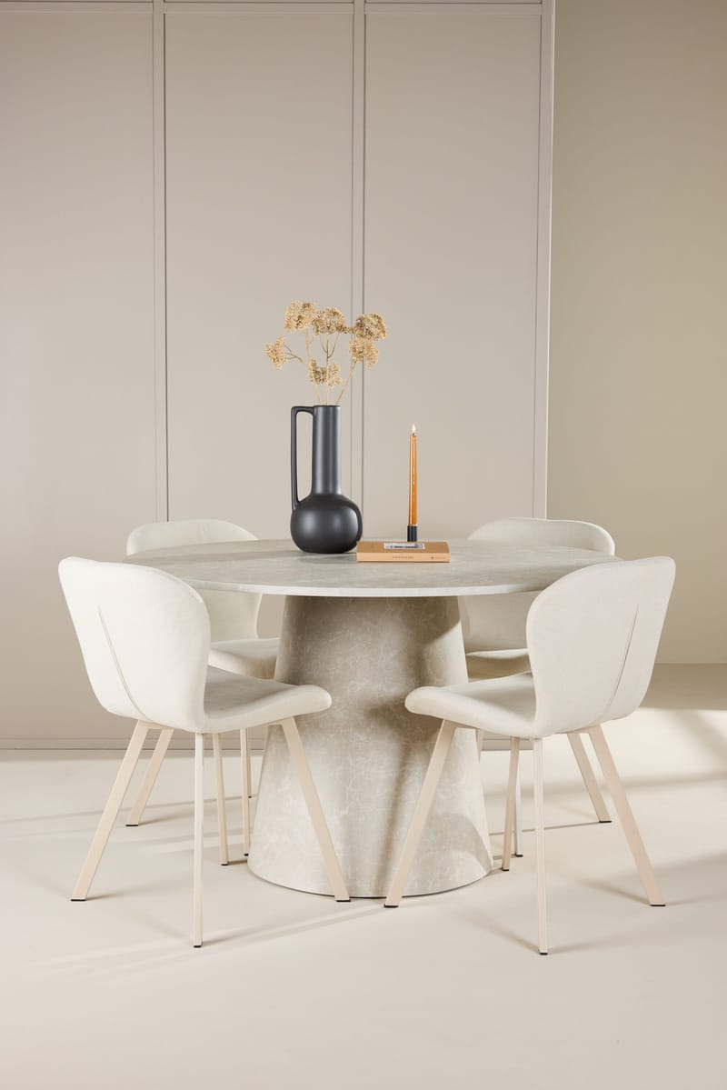 Rund matgrupp Venture Home Beige Beige 4st - Huonekalut - Pöytä & ruokailuryhm ä - Ruokailuryhmä