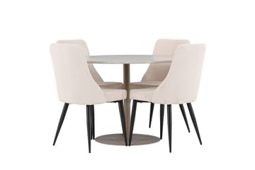 Rund matgrupp Venture Home Beige Beige 4st - Huonekalut - Pöytä & ruokailuryhmä - Ruokailuryhmä