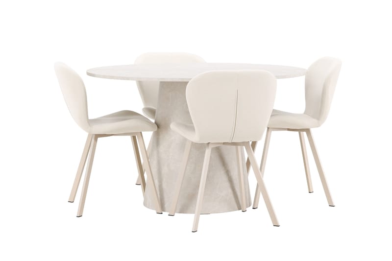 Rund matgrupp Venture Home Beige Beige 4st - Huonekalut - Pöytä & ruokailuryhmä - Ruokailuryhmä