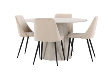 Rund matgrupp Venture Home Beige Beige 4st - Huonekalut - Pöytä & ruokailuryhmä - Ruokailuryhmä