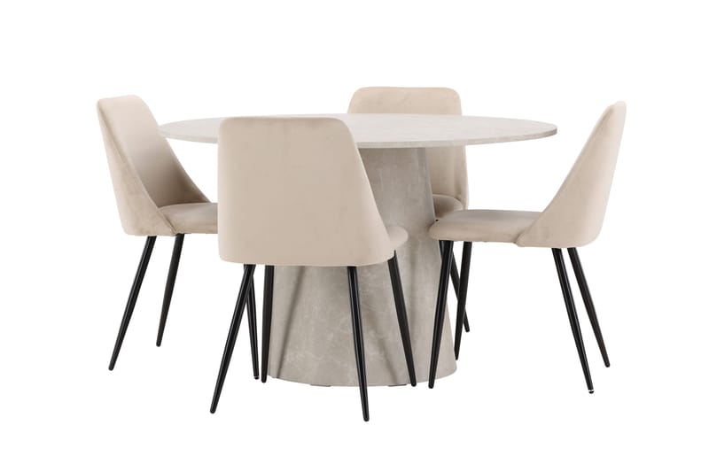 Rund matgrupp Venture Home Beige Beige 4st - Huonekalut - Pöytä & ruokailuryhmä - Ruokailuryhmä