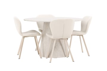 Rund matgrupp Venture Home Beige Beige 4st - Huonekalut - Pöytä & ruokailuryhmä - Ruokailuryhmä