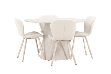 Rund matgrupp Venture Home Beige Beige 4st - Huonekalut - Pöytä & ruokailuryhmä - Ruokailuryhmä