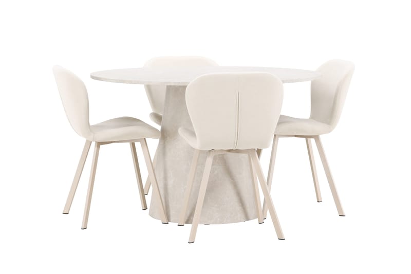 Rund matgrupp Venture Home Beige Beige 4st - Huonekalut - Pöytä & ruokailuryhmä - Ruokailuryhmä