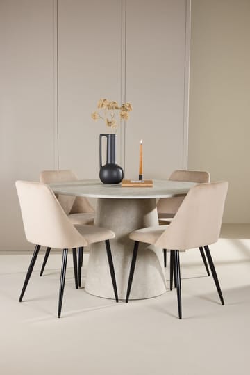 Rund matgrupp Venture Home Beige Beige 4st - Huonekalut - Pöytä & ruokailuryhmä - Ruokailuryhmä