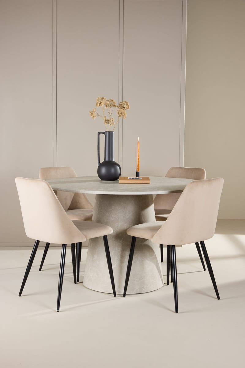 Rund matgrupp Venture Home Beige Beige 4st - Huonekalut - Pöytä & ruokailuryhm ä - Ruokailuryhmä