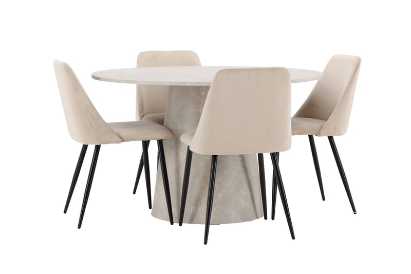 Rund matgrupp Venture Home Beige Beige 4st - Huonekalut - Pöytä & ruokailuryhmä - Ruokailuryhmä