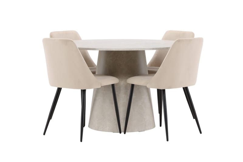 Rund matgrupp Venture Home Beige Beige 4st - Huonekalut - Pöytä & ruokailuryhmä - Ruokailuryhmä
