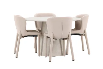 Rund matgrupp Venture Home Beige Beige 4st - Huonekalut - Pöytä & ruokailuryhmä - Ruokailuryhmä