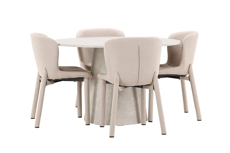 Rund matgrupp Venture Home Beige Beige 4st - Huonekalut - Pöytä & ruokailuryhmä - Ruokailuryhmä