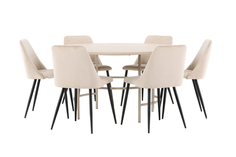 Rund matgrupp Venture Home Beige Beige 6st - Huonekalut - Pöytä & ruokailuryhmä - Ruokailuryhmä