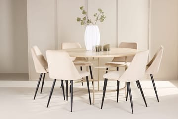 Rund matgrupp Venture Home Beige Beige 6st - Huonekalut - Pöytä & ruokailuryhmä - Ruokailuryhmä
