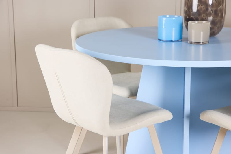 Rund matgrupp Venture Home Beige Blå 4st - Huonekalut - Pöytä & ruokailuryhmä - Ruokailuryhmä