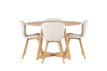 Rund matgrupp Venture Home Beige Brun 4st - Huonekalut - Pöytä & ruokailuryhmä - Ruokailuryhmä