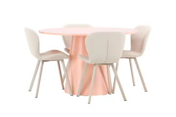 Rund matgrupp Venture Home Beige Koppar 4st - Huonekalut - Pöytä & ruokailuryhmä - Ruokailuryhmä