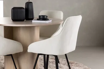 Rund matgrupp Venture Home Beige Ljust trä 4st - Huonekalut - Pöytä & ruokailuryhmä - Ruokailuryhmä