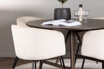Rund matgrupp Venture Home Beige Mörkbrun 4st - Tummanruskea - Huonekalut - Pöytä & ruokailuryhmä - Ruokailuryhmä