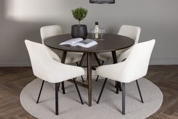 Rund matgrupp Venture Home Beige Mörkbrun 4st - Huonekalut - Pöytä & ruokailuryhmä - Ruokailuryhmä