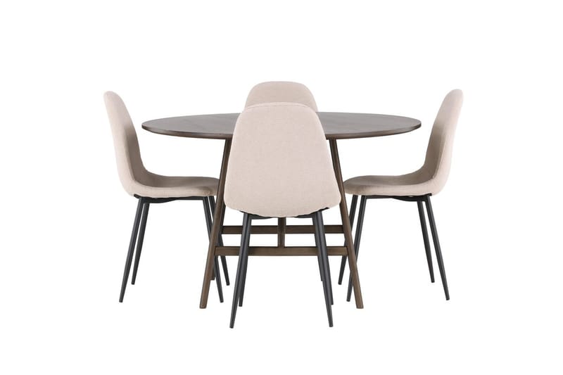 Rund matgrupp Venture Home Beige Mörkbrun 4st