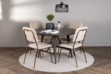 Rund matgrupp Venture Home Beige Mörkbrun 4st - Huonekalut - Pöytä & ruokailuryhmä - Ruokailuryhmä
