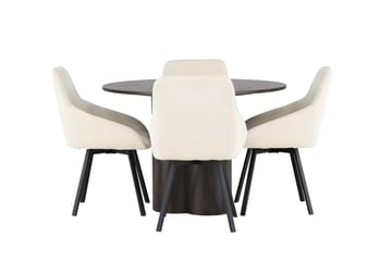 Rund matgrupp Venture Home Beige Mörkt trä 4st - Huonekalut - Pöytä & ruokailuryhmä - Ruokailuryhmä
