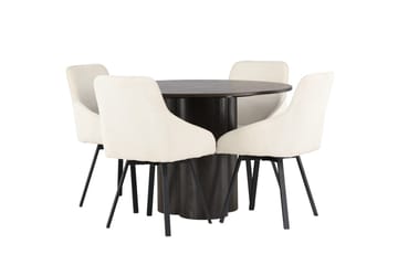 Rund matgrupp Venture Home Beige Mörkt trä 4st - Huonekalut - Pöytä & ruokailuryhmä - Ruokailuryhmä