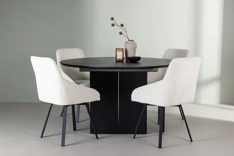 Rund matgrupp Venture Home Beige Svart 4st