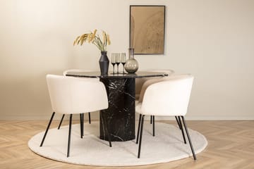 Rund matgrupp Venture Home Beige Svart 4st - Huonekalut - Pöytä & ruokailuryhmä - Ruokailuryhmä