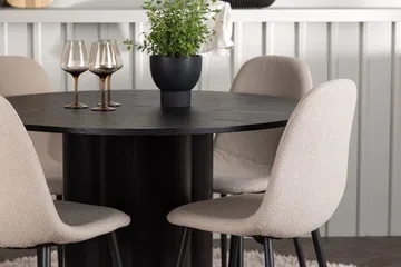 Rund matgrupp Venture Home Beige Svart 4st - Huonekalut - Pöytä & ruokailuryhmä - Ruokailuryhmä