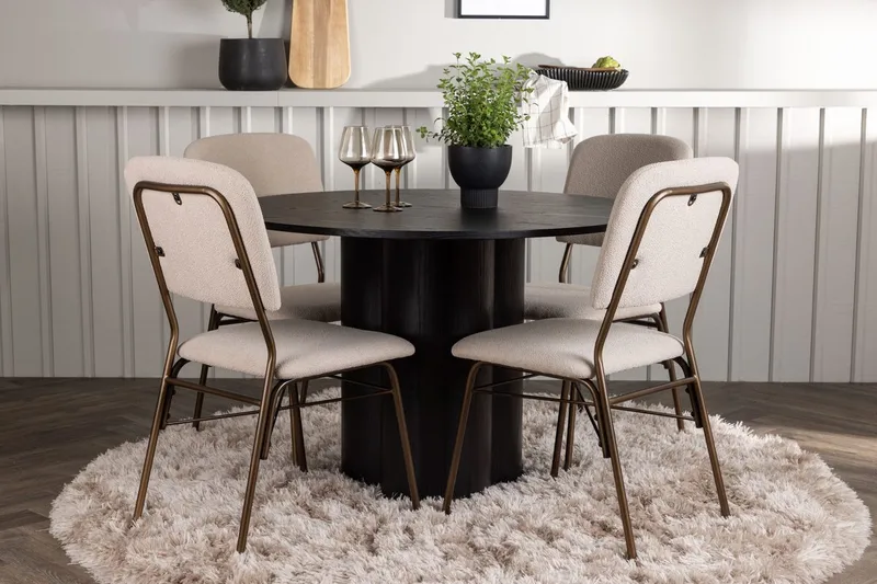 Rund matgrupp Venture Home Beige Svart 4st