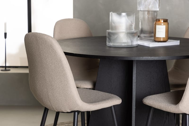 Rund matgrupp Venture Home Beige Svart 4st - Huonekalut - Pöytä & ruokailuryhmä - Ruokailuryhmä