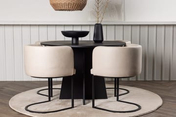 Rund matgrupp Venture Home Beige Svart 4st - Huonekalut - Pöytä & ruokailuryhmä - Ruokailuryhmä