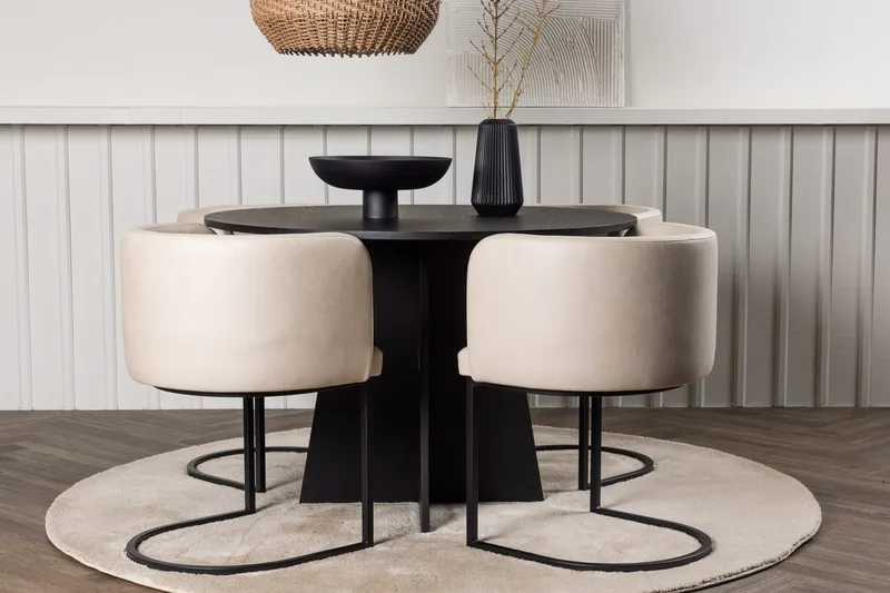 Rund matgrupp Venture Home Beige Svart 4st