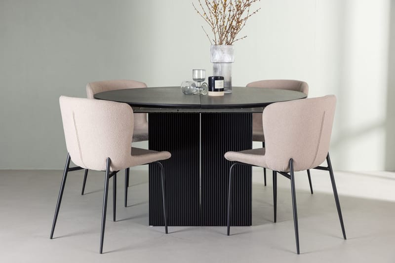 Rund matgrupp Venture Home Beige Svart 4st