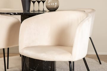 Rund matgrupp Venture Home Beige Svart 4st - Huonekalut - Pöytä & ruokailuryhmä - Ruokailuryhmä