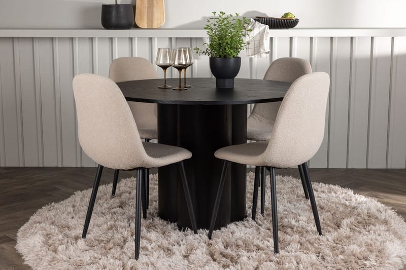 Rund matgrupp Venture Home Beige Svart 4st