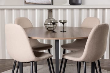 Rund matgrupp Venture Home Beige Valnöt 4st - Huonekalut - Pöytä & ruokailuryhmä - Ruokailuryhmä