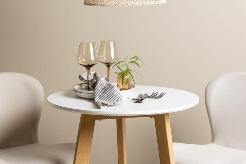 Rund matgrupp Venture Home Beige Vit 2st - Huonekalut - Pöytä & ruokailuryhmä - Ruokailuryhmä