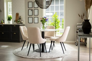 Rund matgrupp Venture Home Beige Vit 4st - Huonekalut - Pöytä & ruokailuryhmä - Ruokailuryhmä