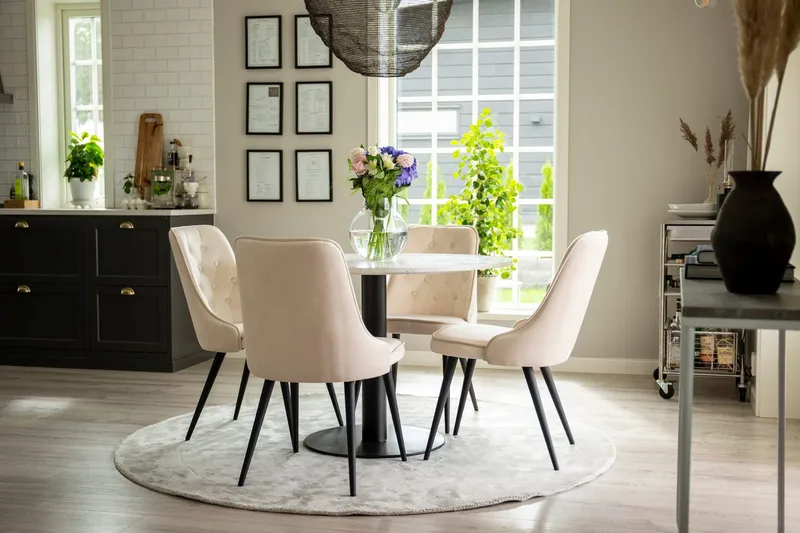Rund matgrupp Venture Home Beige Vit 4st