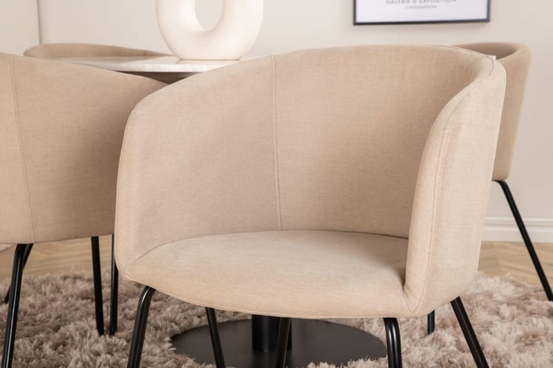 Rund matgrupp Venture Home Beige Vit 4st - Huonekalut - Pöytä & ruokailuryhmä - Ruokailuryhmä