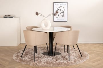 Rund matgrupp Venture Home Beige Vit 4st - Huonekalut - Pöytä & ruokailuryhmä - Ruokailuryhmä