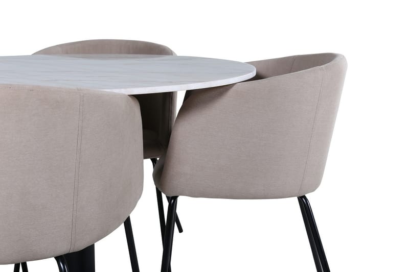 Rund matgrupp Venture Home Beige Vit 4st - Huonekalut - Pöytä & ruokailuryhmä - Ruokailuryhmä