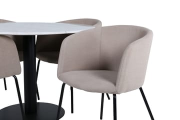 Rund matgrupp Venture Home Beige Vit 4st - Huonekalut - Pöytä & ruokailuryhmä - Ruokailuryhmä