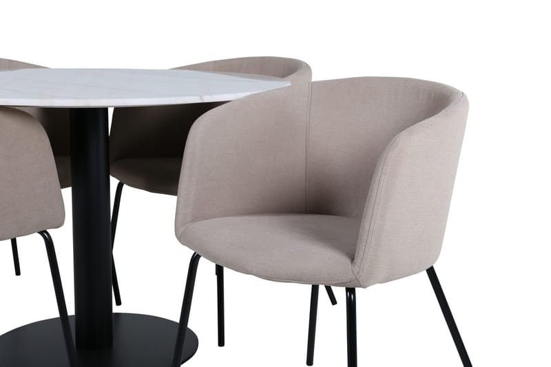 Rund matgrupp Venture Home Beige Vit 4st - Huonekalut - Pöytä & ruokailuryhmä - Ruokailuryhmä