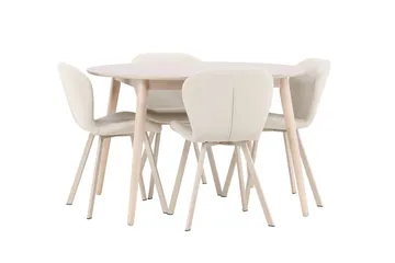Rund matgrupp Venture Home Beige Vitputsad 4st - Huonekalut - Pöytä & ruokailuryhmä - Ruokailuryhmä