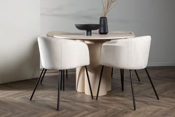 Rund matgrupp Venture Home Beige Vitputsad 4st - Huonekalut - Pöytä & ruokailuryhmä - Ruokailuryhmä